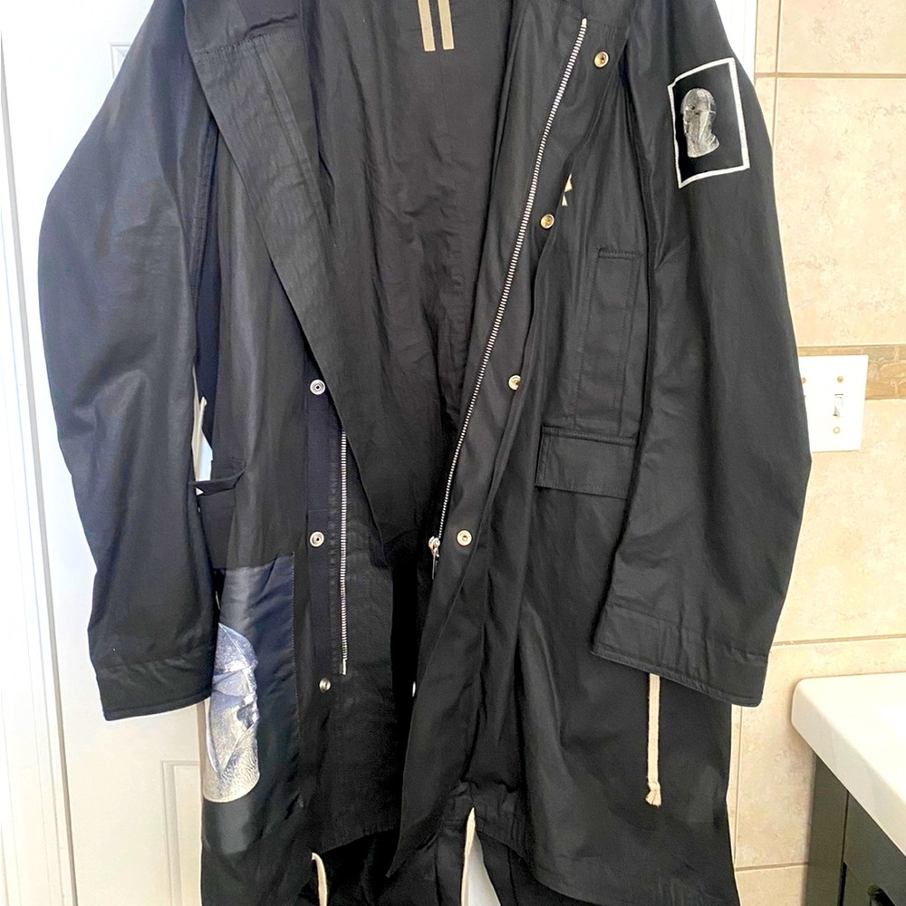 Rick Owens Drkshdw appliqué fishtail parka